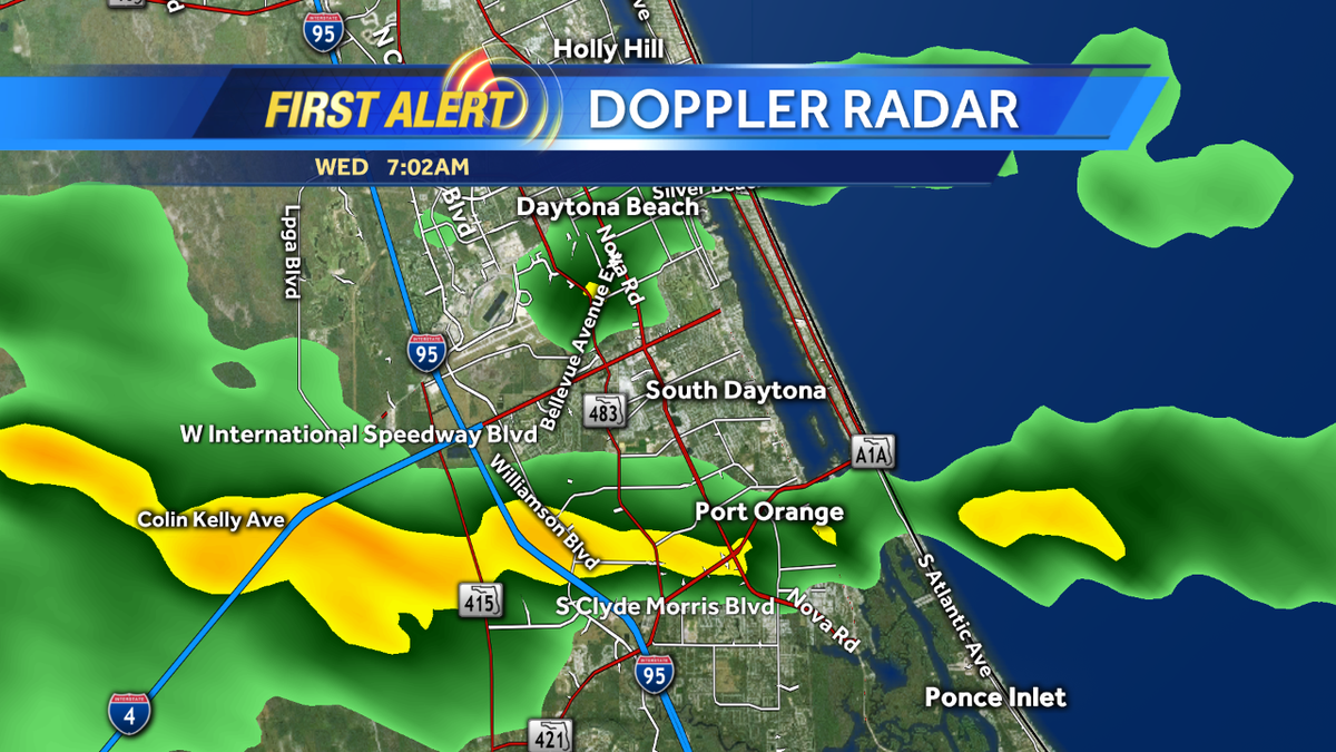 EricBurrisWX's tweet image. Good morning- Decent rains over Port Orange back over to the I-4/I-95 interchange. Be safe out there! #WESH2Storms