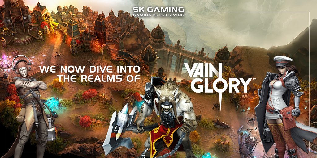 SKGaming's tweet photo. Pioneering the evolution of esports we now dive into the realms of @vainglorygame​ ! https://t.co/4NOMbXyRGt https://t.co/gxCIpWIWX5