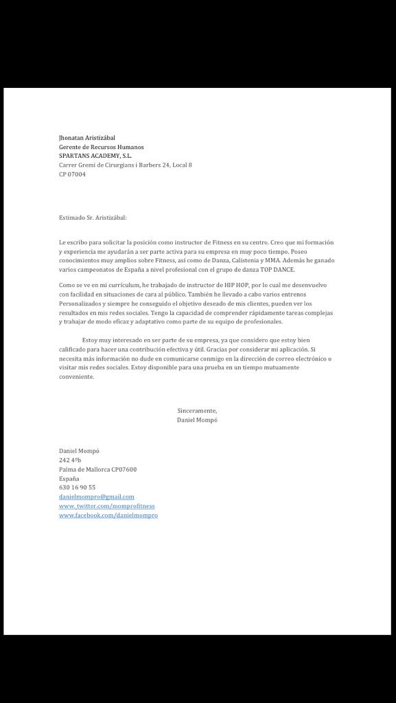 jhonnatan003's tweet photo. Preparando entrevista de trabajo, aquí tenemos la carta de presentación de nuestro candidato #TAFAD @momprofitness https://t.co/wjdslNPXYR