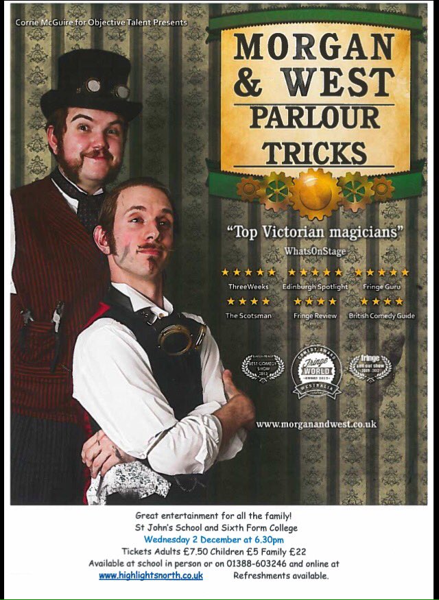 johnsrcevents's tweet photo. Top Victorian Magicians in Parlour Tricks Wednesday 2 December at 6.30pm. Tickets available now 🎩🃏 https://t.co/5V33PDedEI