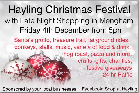 ShopatHayling's tweet photo. #Hayling #Christmas #Festival with Late Night #Shopping from 5pm in #Mengham https://t.co/olDV9jc93w