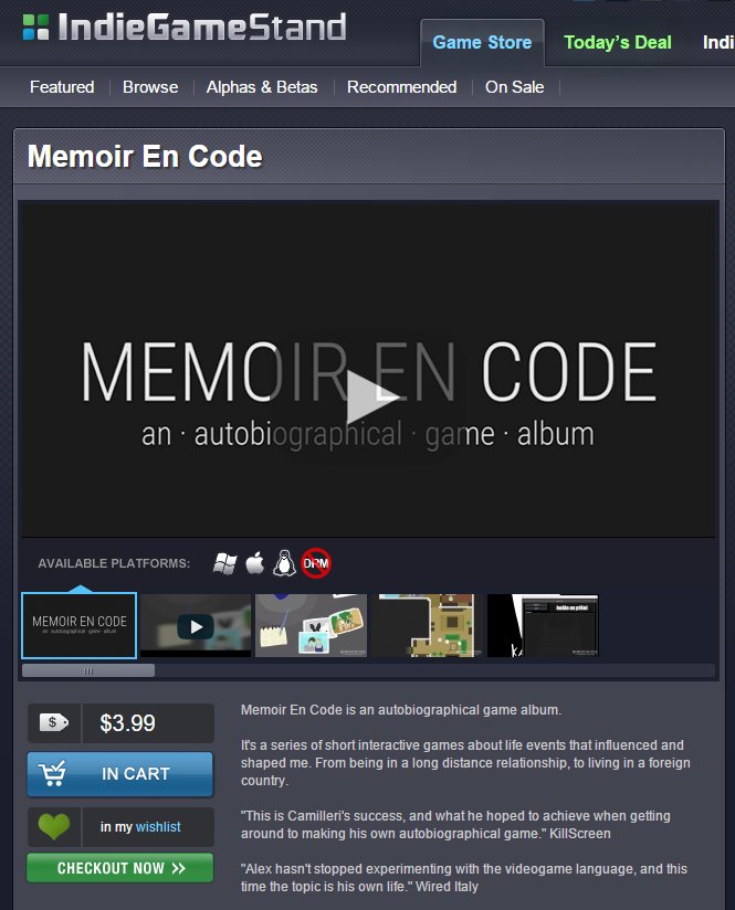 AlexKalopsia's tweet photo. #MemoirEnCode is now also available on @IndieGameStand!Get it here (Win/Mac/Linux) #gamedev https://t.co/Uo5MZFNpKL https://t.co/js5flo7CLU
