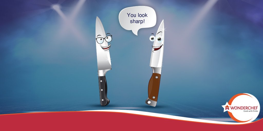 wonderchef's tweet photo. The knives are perfect wingmen to each other when they hit the clubs! #KitchenConversations #KitchenHumour https://t.co/4VylLNyAqF