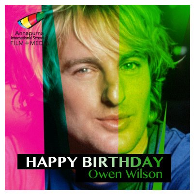 Wishing Hollywood star, Owen Wilson a very Happy Birthday!  