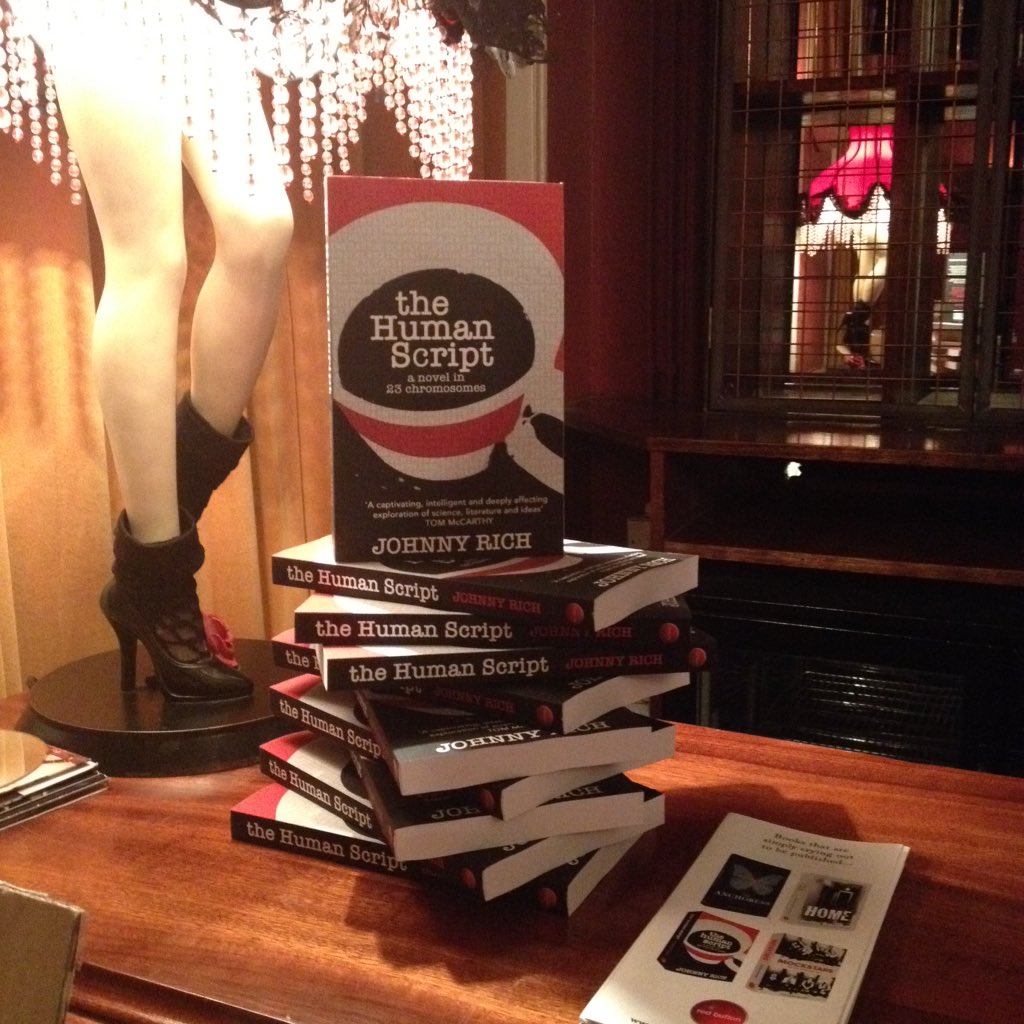 RedButtonPubs's tweet photo. Some shots from last night's launch of The #HumanScript. Author, Johnny Rich playing to a packed house https://t.co/dhdBHsClD7