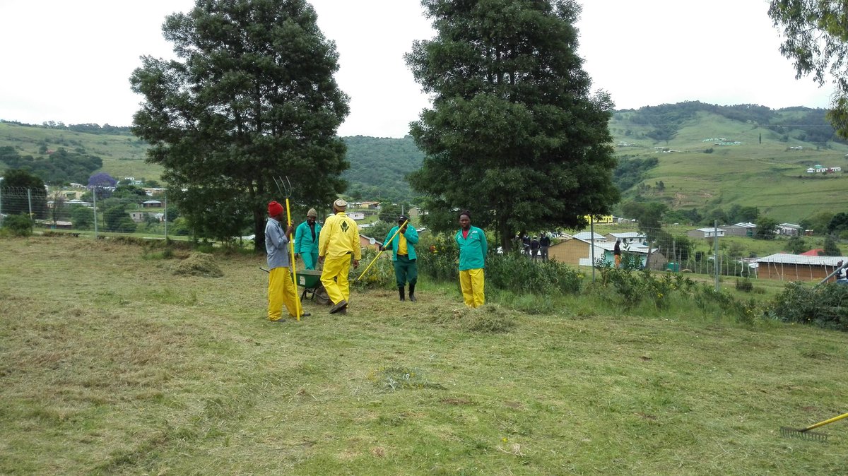 CPP is in Zingcuka today working for the community, grass cutting and clearing AIP at the church.