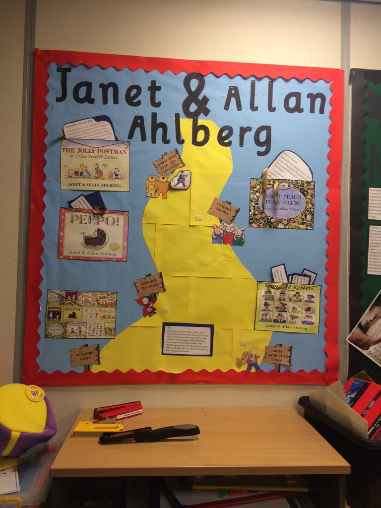DrinkallJ's tweet photo. Put up my first ever primary school author display board today😊 #ysjprimed #ysjenglish https://t.co/5D7EvPGPIT