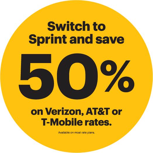 Fastest LTE Plus Network. 50% off Verizon ATT &amp; TMo rate plans. There’s never been a better time to join Sprint!