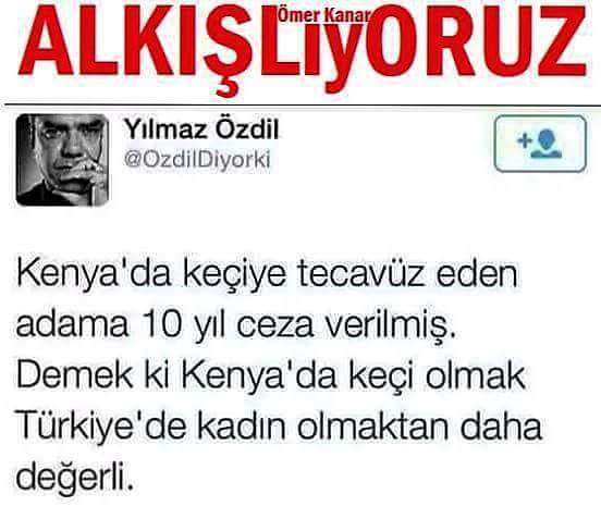 Kenya'da keçi olmak Türkiye'de kadın olmaktan daha kıymetli. @Ozdildiyorki
#kadınhakları
#cinselşiddet