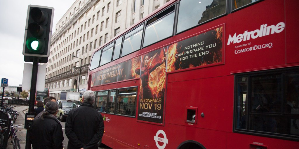 ExterionMediaUK's tweet image. Tomorrow #HungerGames returns to the big screen! Who’s going to see it? #mockingjay2 @CaratUK @Posterscope