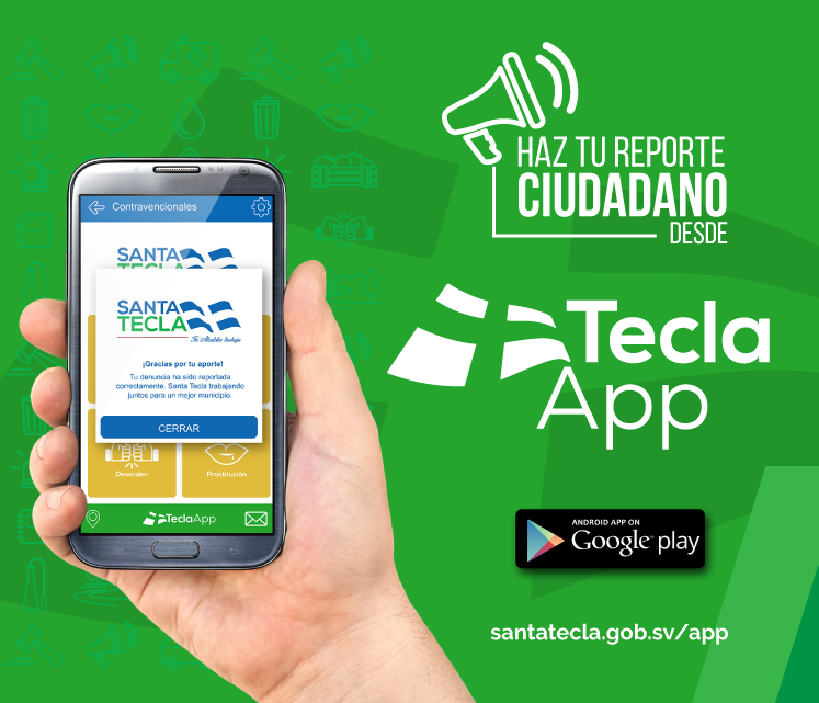 SantaTeclaSV's tweet photo. ¿Has observado algún problema en tu comunidad?
Repórtalo en #TeclaApp para que podamos atenderla inmediatamente https://t.co/6RT0KGYdnW