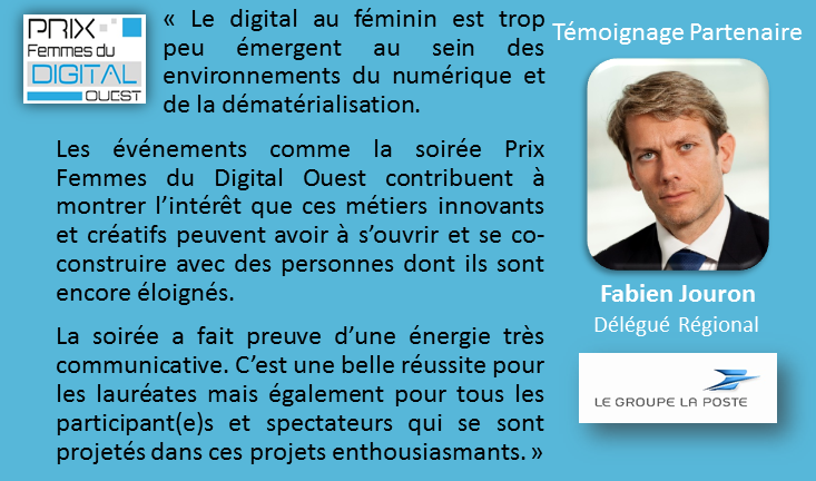 FDOuest's tweet photo. ITW#7 F. Jouron, Partenaire 2015 "C'est une belle réussite pour les Lauréates...." #PFDO15 > https://t.co/ywmvfKzx3c https://t.co/HwBMOs7Ior