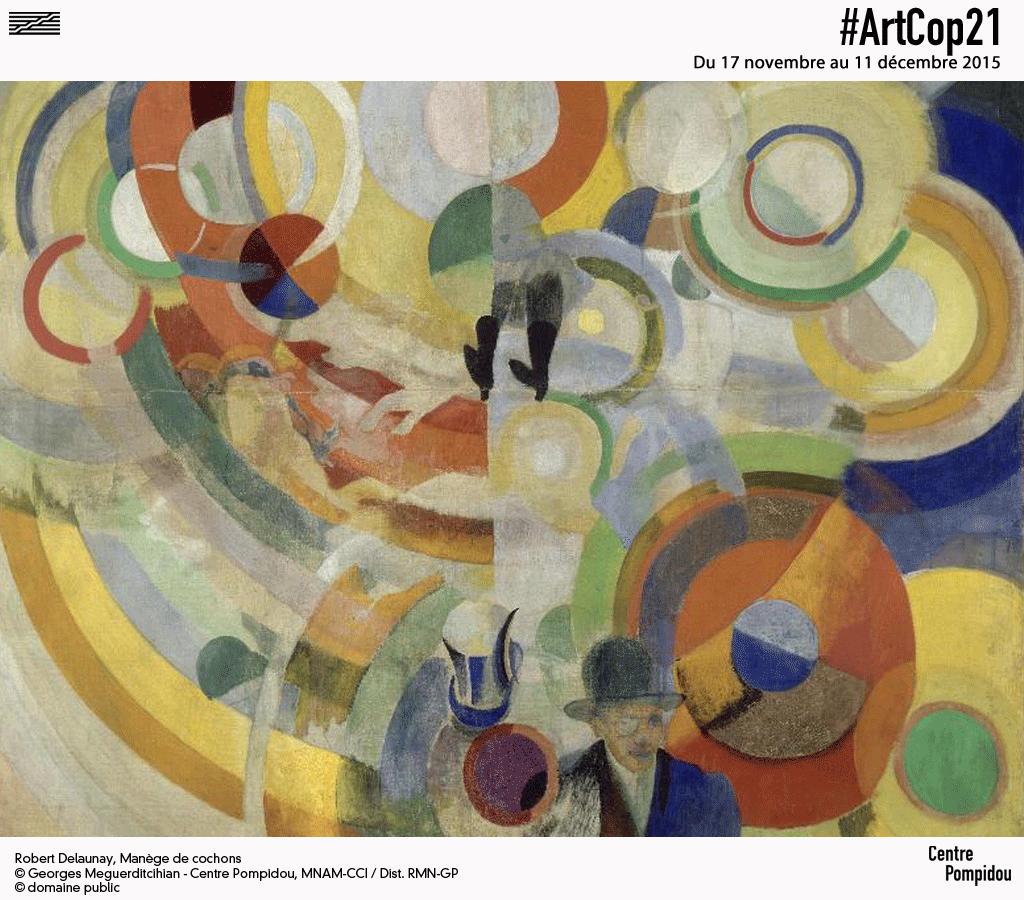 CentrePompidou's tweet photo. Inspirées des rayons du soleil, les œuvres de #RobertDelaunay sont éblouissantes. #ArtCOP21 #COP21 https://t.co/iZPq1fPhAg