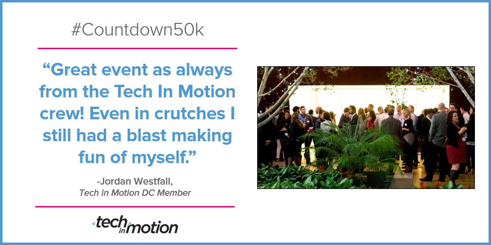 CaraKSweeney's tweet photo. Our members are so dedicated, they show up to our events on crutches. Join #TechinMotion: https://t.co/HzlPo1PXH0 https://t.co/1tk1ZjPPgb