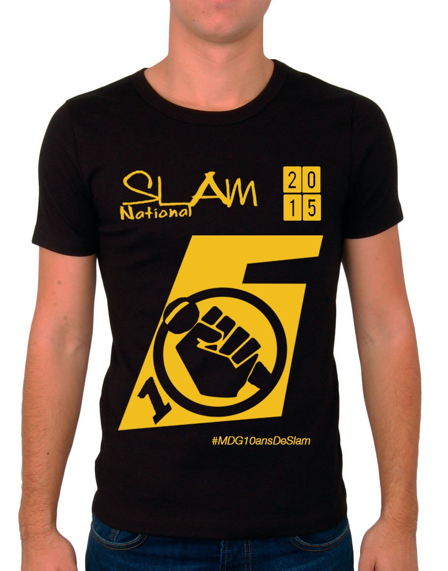 Les t-shirts seront bientôt prêts. Vous pouvez déjà passez commande.
#MDG10ansDeSlam