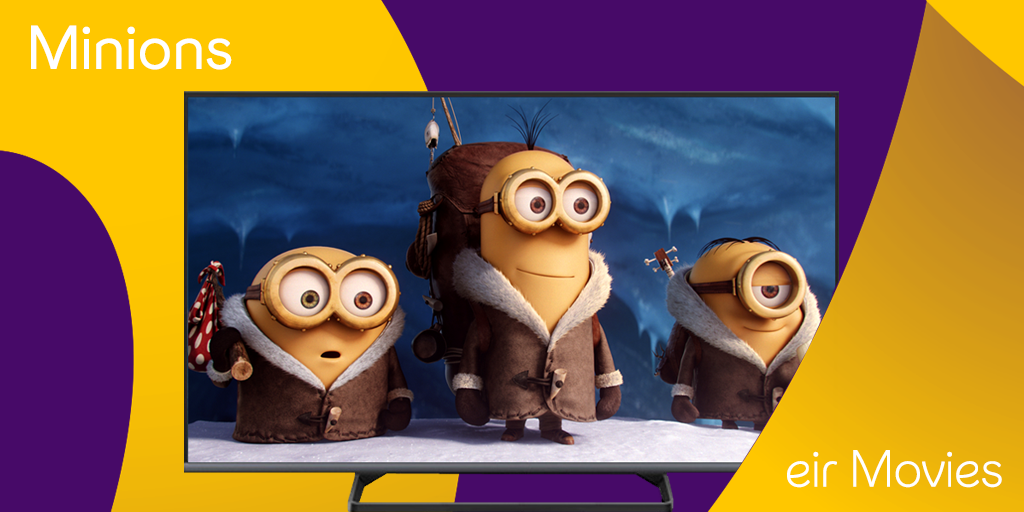 eir's tweet photo. Join the cute yellow guys on their first solo adventure in Minions, available now on eir Movies. https://t.co/Kzdcr42Gvc