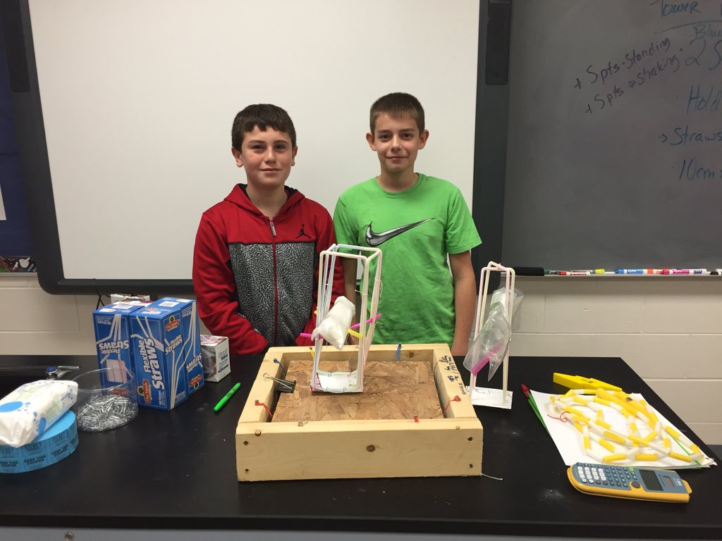MrTomGoZeps's tweet image. Congrats to Zak, Gabe &amp;amp; Trevor  1st place tower for their class! #futurearchitects #pjhscience