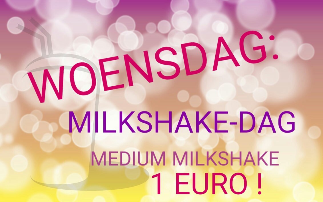 TrefpuntPesse's tweet photo. Woensdag is MILKSHAKE-dag in de snackbar ! Medium milkshake voor maar 1 Euro ! Lekkerrr ! Tot straks ! https://t.co/uJo5lWkKiT