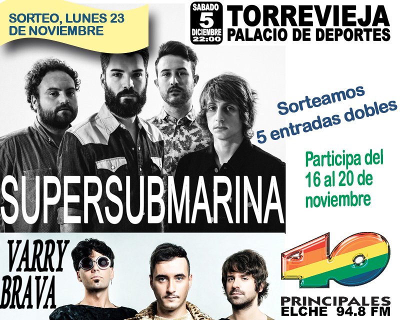 Sorteamos 5 entradas dobles para ver a <a href="/SuperSubx/">josue</a> + <a href="/varrybrava/">Varry Brava</a> en #Torrevieja. Participa en nuestro facebook!