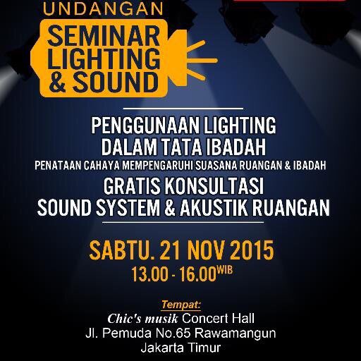 Guys! Info nih, ada #free seminar ttg penggunaan Lighting &amp; Sound di gereja!