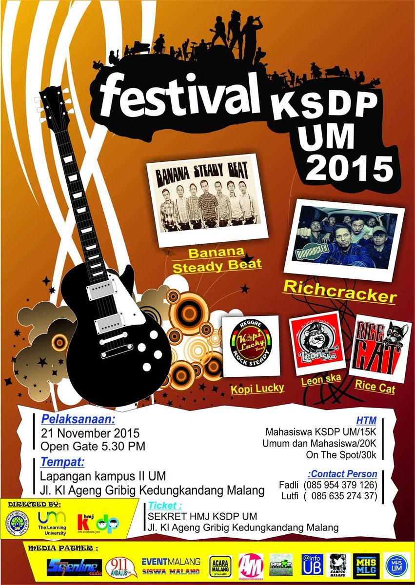 Kopi_Lucky's tweet photo. Ojo lali gaeesss... kita goyang bersama @Festival Musik KSDP UM Malang
Sabtu, 21November'15 @UM Kampus 2
Yoomaan !! https://t.co/Yf69kwZGO0