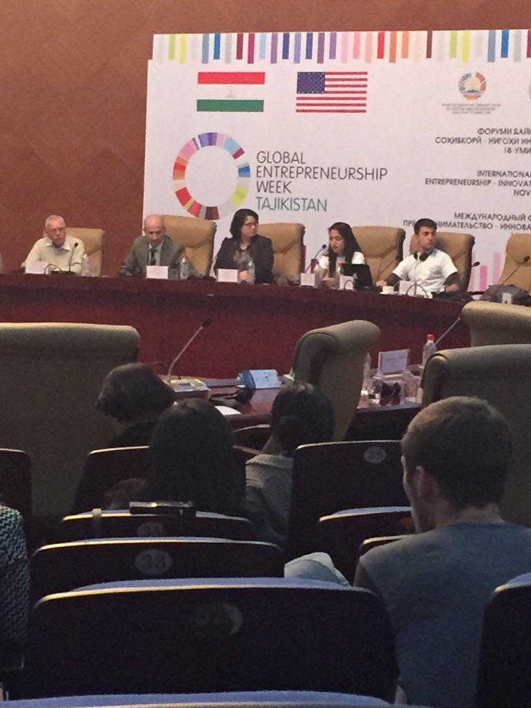 FLEXAlumniTJ's tweet photo. #FLEXAlumni Muna Shukurova'15, Kosim Ismoilov'13 were secretaries in sessions within the framework of #GEW #IEW2015 https://t.co/pR2EJAFWFd