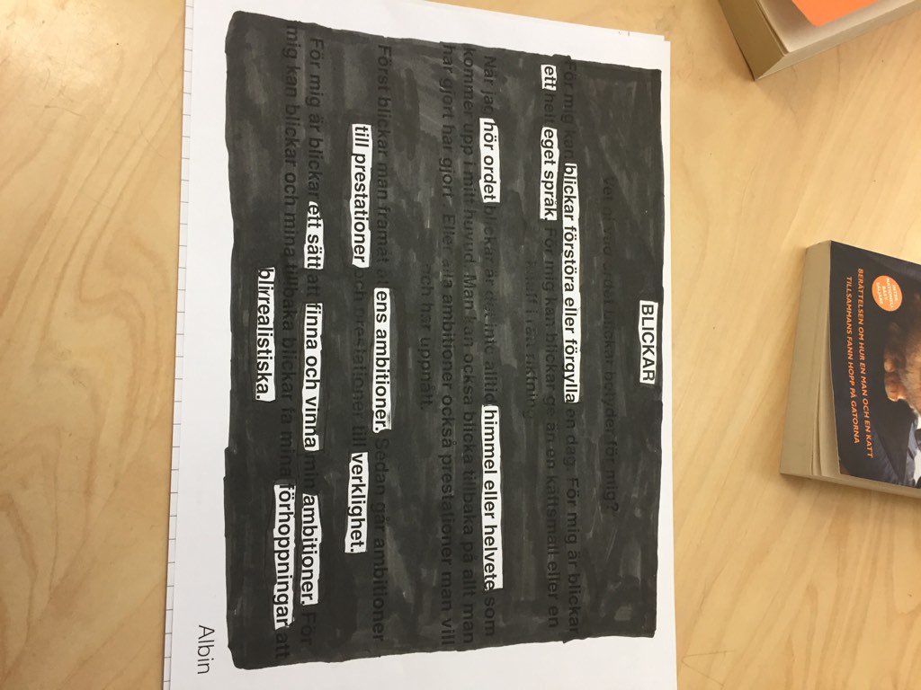 lallbin2's tweet photo. Black out poetry  #8C @visesiskolan @makeblackouts https://t.co/NVaKcEj9s9