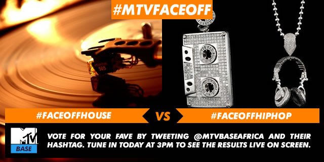 MTVBaseAfrica's tweet photo. #MTVFaceOff | It's a battle of the genres - House vs. Hip Hop. Vote by tweeting #FaceOffHouse or #FaceOffHipHop https://t.co/blGar6JSZ7