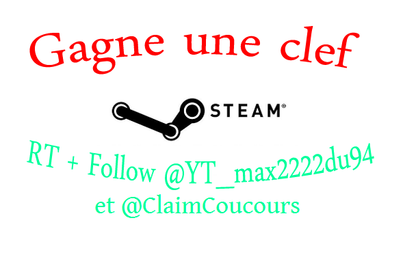 YT_max2222du94's tweet photo. 🎁►#CONCOURS◄🎁
Gagne une clef steam aléatoire !
#RT + #Follow @YT_max2222du94 et @ClaimCoucours
Fin 100 #RT https://t.co/8PDwZIBliE
