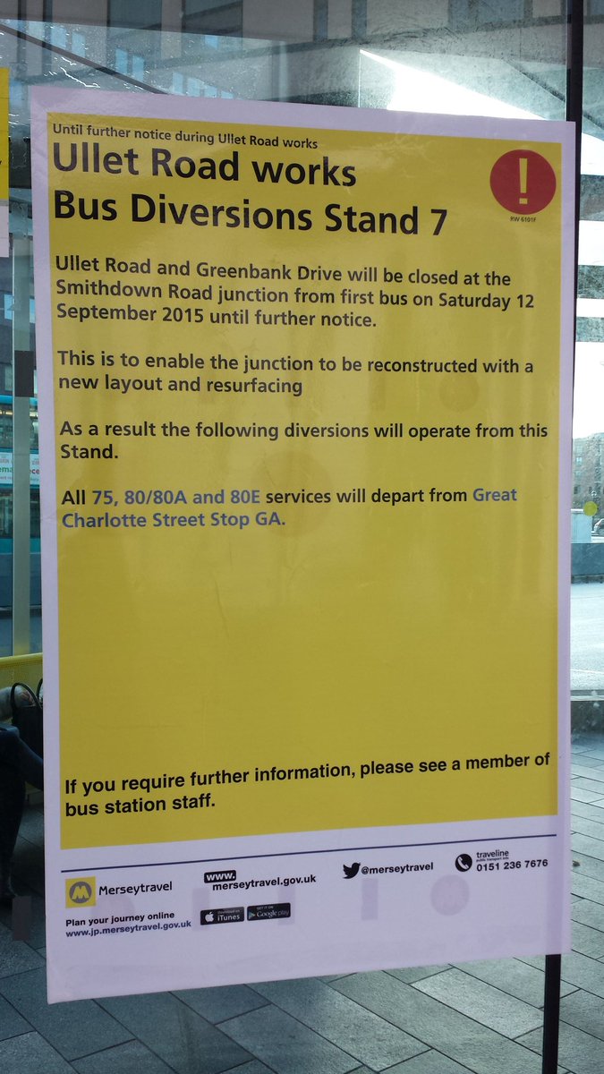 bex_macdonald's tweet photo. @Merseytravel why do road works on Ullet road cause Liverpool One bus stop to be diverted? https://t.co/Q9GFNwTl5L
