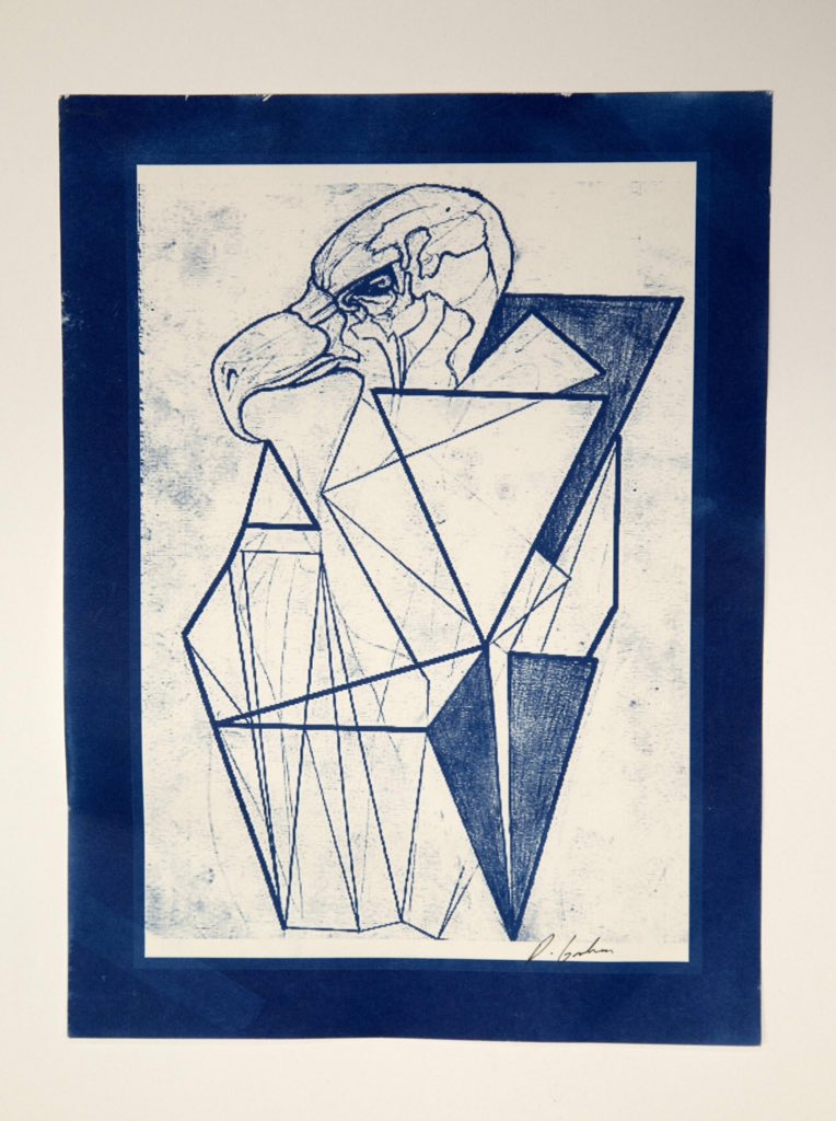 NUartauction's tweet photo. David Graham; Giuseppe The Yonder Vulture 

#NUartauction #NorthumbriaUniversity #Cyanotype https://t.co/v9hz9KBIOo