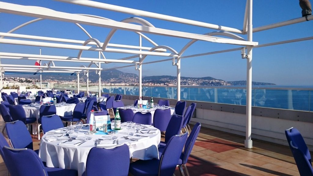 TriumphGroupInt's tweet photo. #Euroderm Excellence à Nice... repas de bienvenue sur la terrasse!
@galderma
#triumphgroupint
#emotionholder https://t.co/my8US9gIqh