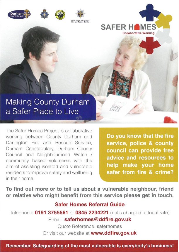 Contact your local team to arrange a FREE crime prevention visit, survey &amp; security devices by calling 101  #consett