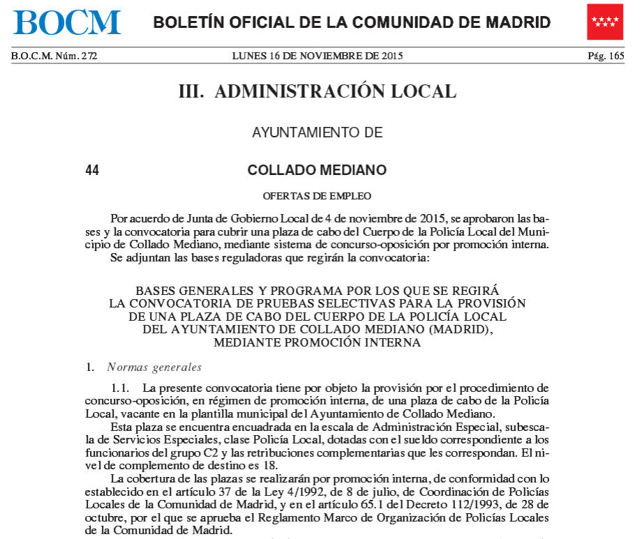 sindicatocppm's tweet photo. #empleo Bases #Cabo #PoliciaLocal Ayto #ColladoMediano #BOCM #16nov2015 https://t.co/viCXTD2f3t https://t.co/Z3U3lWOGCs
