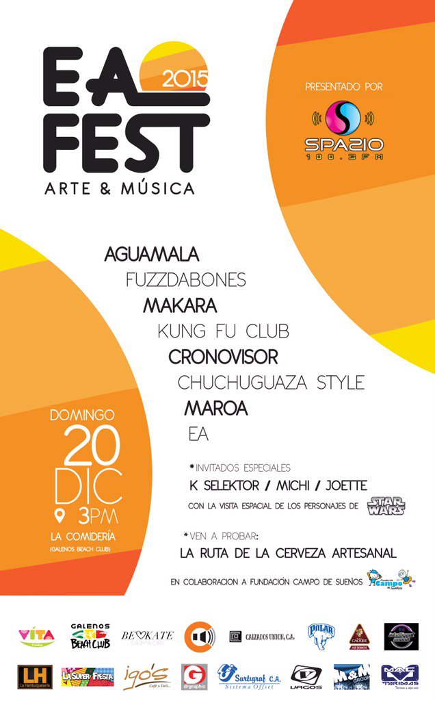El proximo 20 de diciembre maracay se llena de musica ... Vuelve el EAFEST en su septima edicion.