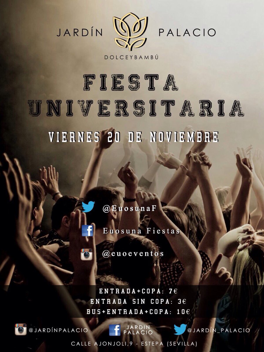 EuosunaF's tweet photo. ¿Aún no tienes tu entrada? ¡¡El viernes está aquí yaa!! Te esperamos en @Jardin_palacio, un lugar único. ☺✌ https://t.co/GnDiLFUJr3