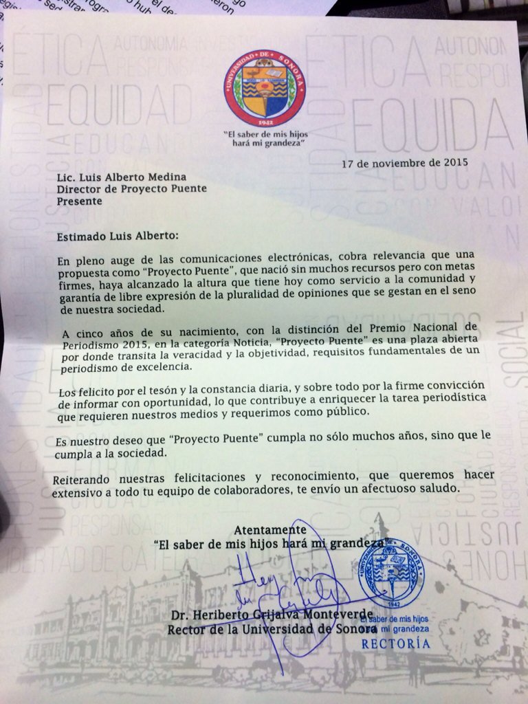 Luis Alberto Medina on Twitter "La carta de felicitación que nos manda