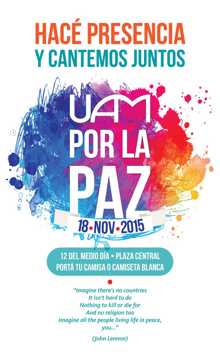 UAMNica's tweet photo. Hoy cantamos por la paz #Imagine https://t.co/9FyeXFVtHt