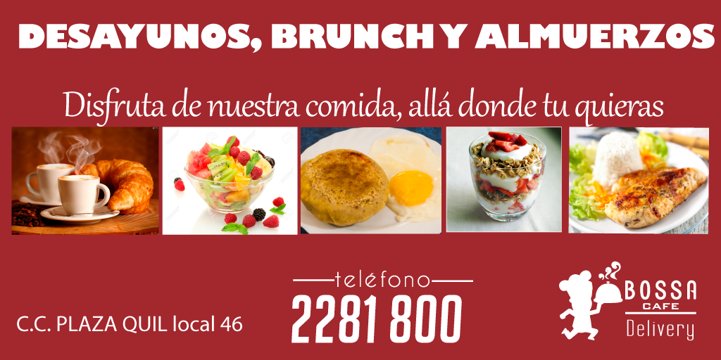 bossacafe_ec's tweet photo. Desayunos, brunch y almuerzos para llevar o a domicilio
#bossadelivery #plazaquil local 46
Telf: 2281800 https://t.co/MgpP4QwRCT