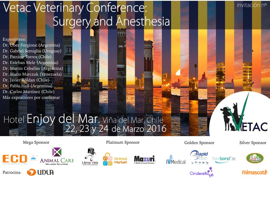 VETACChile's tweet photo. #VETAC #Veterinary Conference marzo 2016 #Viñadelmar
#felizmiercoles Vetac Chile https://t.co/qxwZ6YC4dh