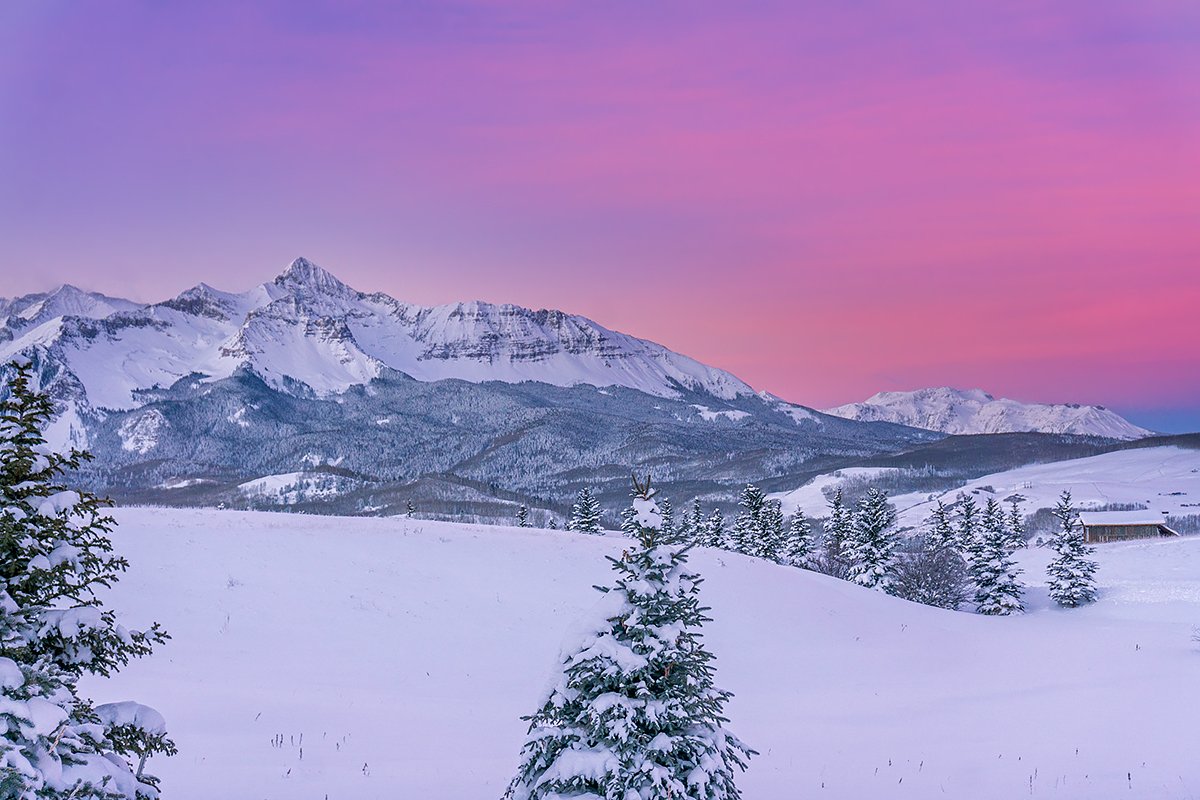 Wilson Peak at sunrise this morning. #telluride #Colorado