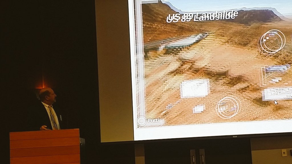 mmmrobson's tweet image. Steve Boshen Director ITD #ADOT from owner viewpoint on AZ 89 Landslide project #roads #fugroroadware