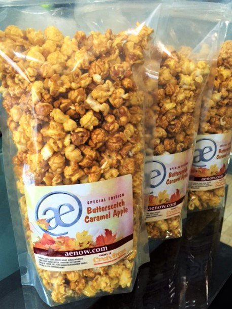 So excited! Thank you <a href="/cravingspopcorn/">Cravings Gourmet Popcorn</a> for special edition Butterscotch Caramel Apple popcorn. Perfect Fall flavor!