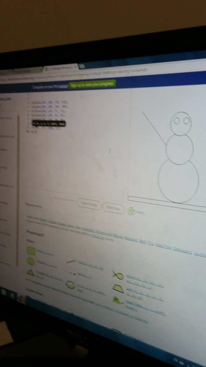 HStemtastic's tweet photo. Our one armed snowman needs a smile coded using Java Script. #coding @TDSB_STEM @codeorg @khanacademy #BrookviewMS https://t.co/Gcqrl9VorK