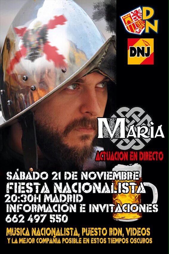 DNJSoria's tweet photo. Este sábado 21 fiesta nacionalista en Madrid https://t.co/TDKqYt9RQs