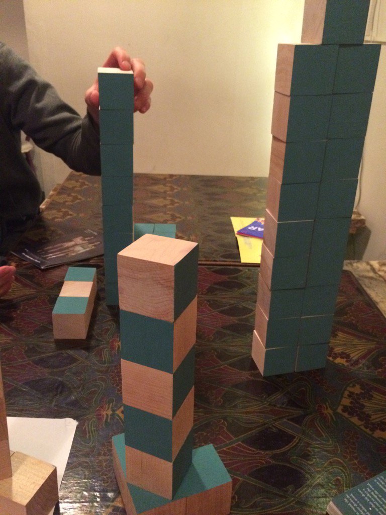 UCAGames's tweet image. How many blocks to build the future? #camdenpt #boardgamenight #indiegames