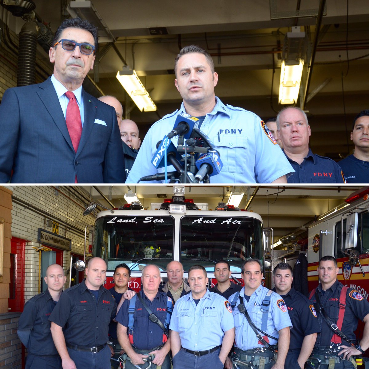 FDNY's tweet photo. #FDNY Lieutenant Vilagos of #Engine316 describes rescue of newborn baby boy. See more at https://t.co/ujLEEIGgfz https://t.co/6CKZBtKlW8