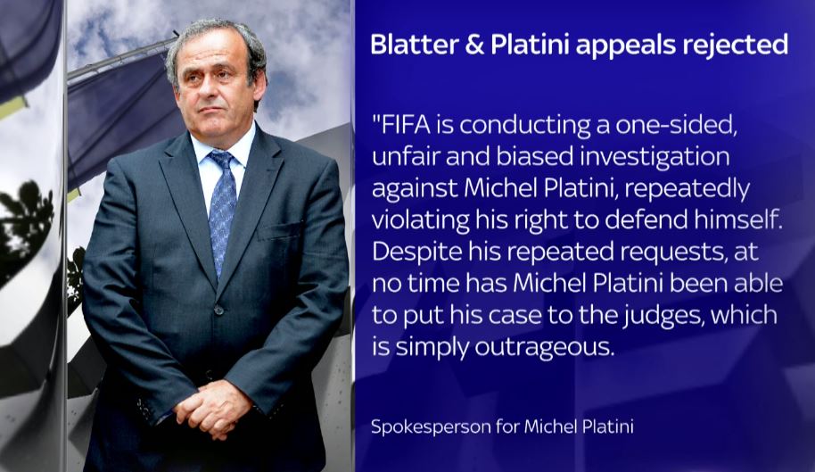 SkySportsNews's tweet photo. Platini has lost faith in FIFA and will now take his case to the Court of Arbitration for Sport. #SSNHQ . https://t.co/ZSYBAvY7vE