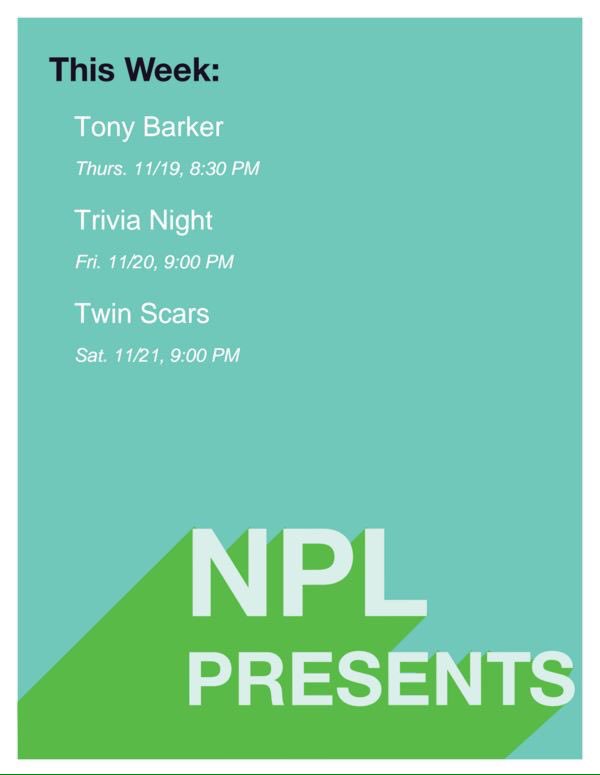 Check out our weekly lineup! See y'all tomorrow night!