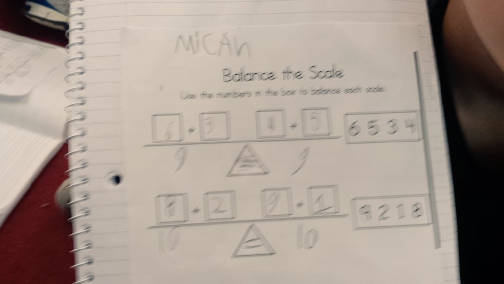 kday5th's tweet photo. We loved balancing the number scales today! #gmttc1 #mathbalance @MComitor https://t.co/Sysgw88aQ5
